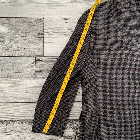 Vintage Union Made Oscar De La Renta Houndstooth Wool Blazer Sport Coat - Picture 15 of 16